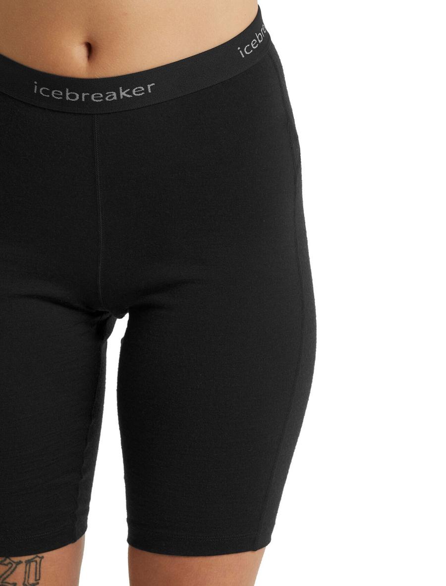 Black Icebreaker Merino 200 Oasis Thermal Shorts Women's Base Layers | AU 1882UZGT